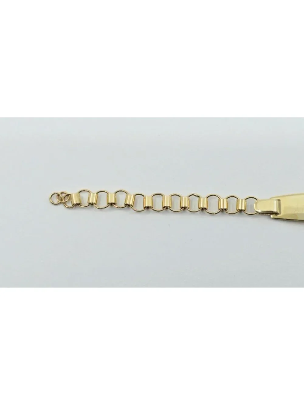 Unique 14K Karat Solid Yellow Gold Designer Baby Link ID Bracelet - 5.25